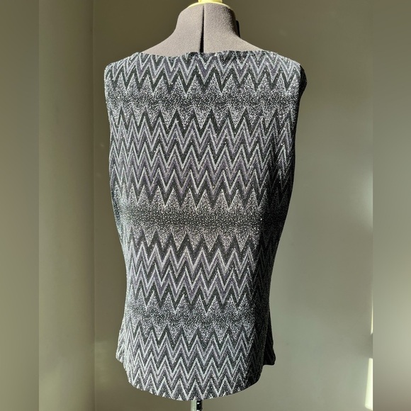 Fashion Bug Black and Purple Chevron Tank Top Size L - Picture 5 of 9